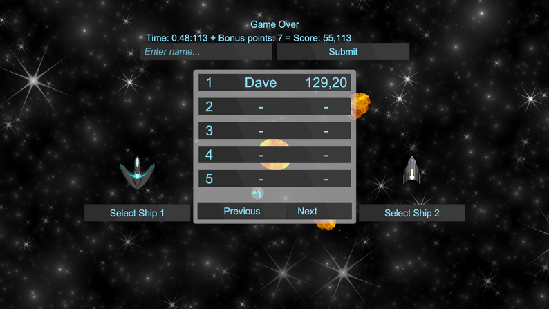 Image of the leaderboard screen